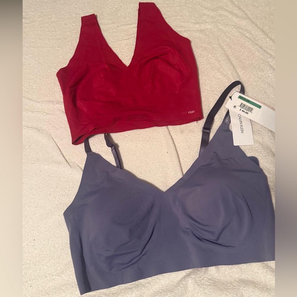 Calvin Klein Red and Gray Women's Bra Set